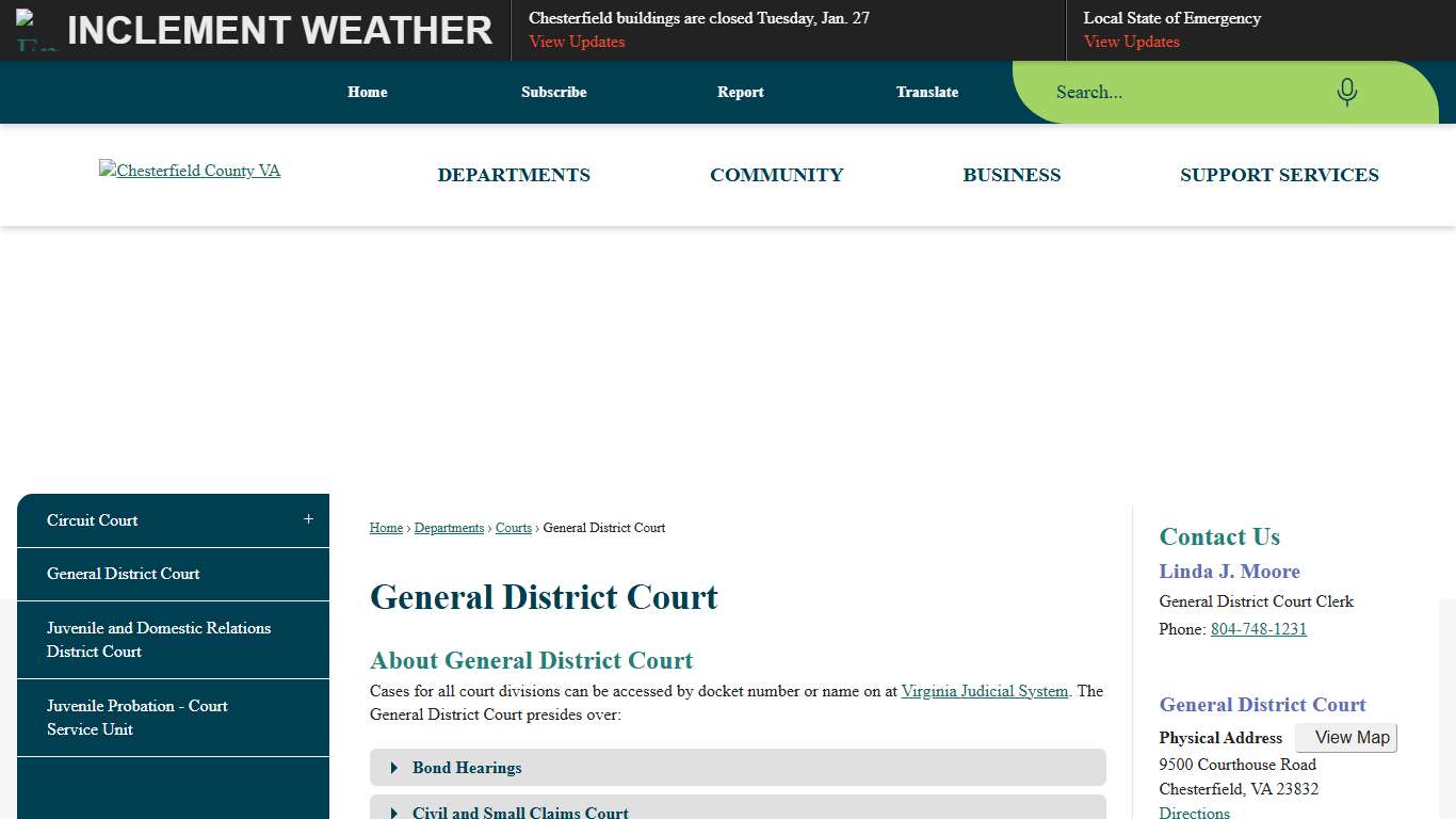 General District Court Chesterfield County, VA