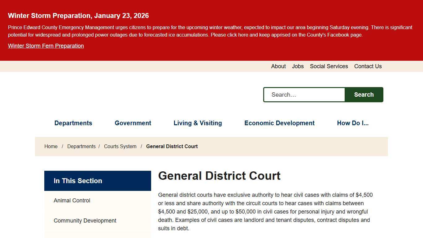 General District Court Prince Edward County