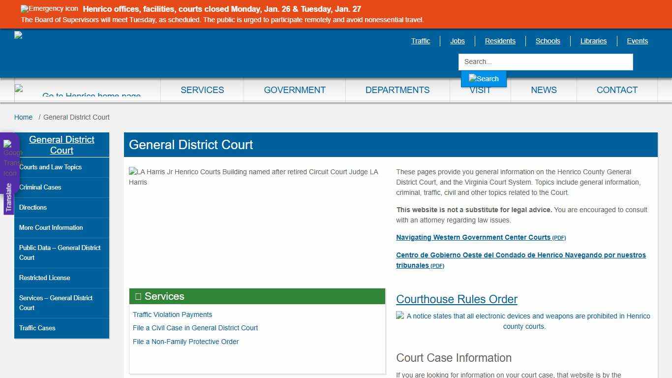 General District Court » Henrico County, Virginia