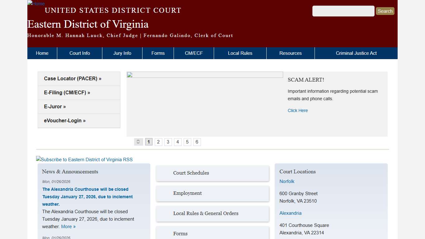 Eastern District of Virginia United States District Court